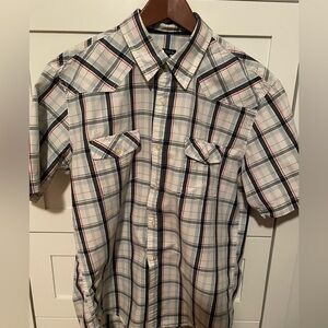Vintage Men’s H&M LOGG Button Up Double Pocket Plaid S/S Preowned L